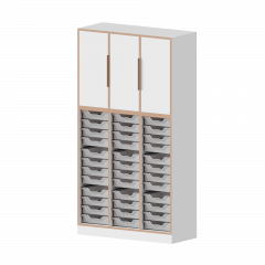 Produktbild qickly® Schrank, 5 Ordnerhöhen, 3 Türen, 36 kleinen Schüben SLS35-3K