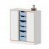 Produkt Bild qickly® Schrank, 3 Ordnerhöhen, 2 Türen mit Schloss, 6 große Ergo Tray Boxen SLS33LLG