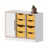 Produkt Bild qickly® Schrank, 2 Ordnerhöhen, 1 Tür, 8 große Ergo Tray Boxen SLS32TGG