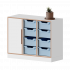 Produkt Bild qickly® Schrank, 2 Ordnerhöhen, 1 Tür, 8 große Ergo Tray Boxen SLS32TGG
