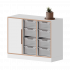 Produkt Bild qickly® Schrank, 2 Ordnerhöhen, 1 Tür, 8 große Ergo Tray Boxen SLS32TGG