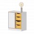 Produkt Bild qickly® Schrank, 2 Ordnerhöhen, 1 Tür links mit Schloss, 4 große Ergo Tray Boxen SLS22LG