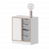 Produkt Bild qickly® Schrank, 2 Ordnerhöhen, 1 Tür links mit Schloss, 4 große Ergo Tray Boxen SLS22LG