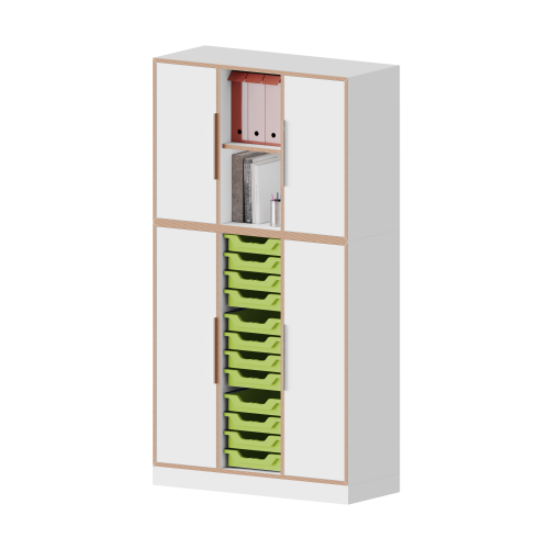 Product image qickly® cabinet, 5 file heights, 4 doors, 12 small Ergo Tray boxes SLS35-6K