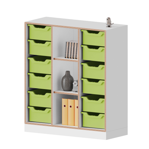 Product image qickly® cabinet, 3 file heights, 12 large Ergo Tray boxes SLS33EGG